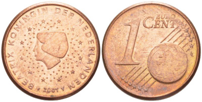Нидерланды 1 евроцент 2001 Беатрикс (1980-2013) KM 234 сталь плакированная медью 218-1252