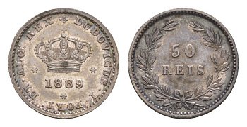 Португалия 50 реалов (рейсов) 1889 Луиш I (1861-1889) KM 506 серебро aUNC 3711-2114