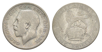 Великобритания 1 шиллинг 1920 Георг V (1910-1936) KM 816a, Spink 4023 серебро 75-745