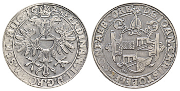 Корвей 1 талер 1624 (1994) новодел серебро UNC 4044-1425