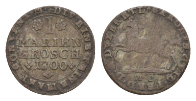 Брауншвейг-Вольфенбюттель 1 мариенгрош 1800 MC, Карл Вильгельм Фердинанд KM 1031 серебро 413-2342