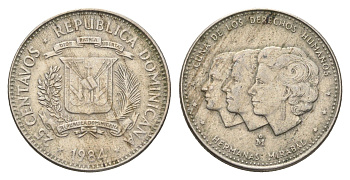 Доминиканская Республика (Доминикана) 25 сентаво 1984 KM 61 медно-никель 4663-856