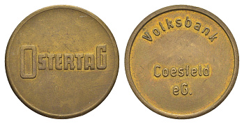 Германия, Косфельд жетон банка "Volksbank" латунь 4638-224