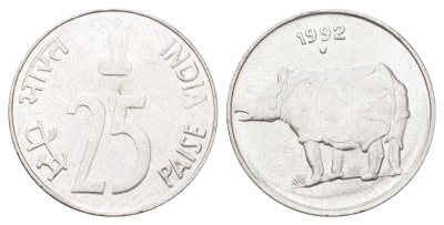 Индия 25 пайс 1992 KM 54 нержавеющая сталь UNC 4701-126