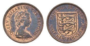 Джерси 1/2 пенни 1971 Елизавета II (1952-2022) KM 29 бронза 4687-754