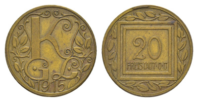 Мархтренк 20 геллеров 1915 лагерь военнопленных Men05 8238.6 сталь плакированный латунью 4582-855