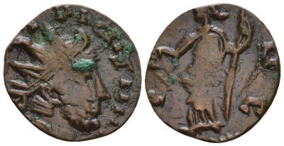 Римская Империя, императоры в Галлии антониниан 272 Тетрик, IMP C TETRICVS P F AVG, бюст императора / PAX AVG, Пация, персонификация Мира, локальная чеканка в Галлии RIC 100 биллон 1073-25-94