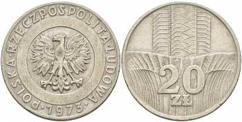 Польша 20 злотых 1973 монетный двор Кремница KM 67, Parchimowicz 245a медно-никель 4403-512