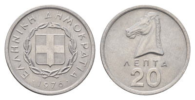 Греция 20 лепт 1976 KM 114 алюминий UNC 4119-513