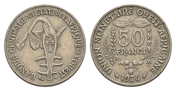 Западная Африка (BCEAO) 50 франков 1976 Центральный банк государств Западной Африки KM 6 медно-никель 4643-754