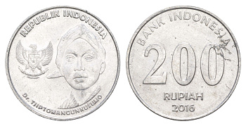 Индонезия 200 рупий 2016 Чипто Мангункусумо KM 72 алюминий UNC 4525-236