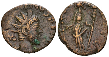 Римская Империя, императоры в Галлии антониниан 271 Тетрик, IMP TETRICVS AVG, бюст императора / FIDES MILITVM, Фидея, персонификация Верности, локальная чеканка в Галлии RIC 71 биллон 1073-25-86