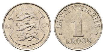 Эстония 1 крона 1995 KM 28 медно-никель 4688-634