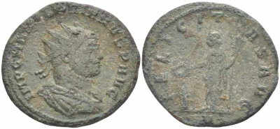 Римская Империя аврелианиан 276 Флориан FELICITAS AVG Сисция Very fine RIC 61 бронза 1073-17-55