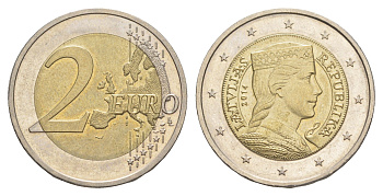 Латвия 2 евро 2014 KM 156 биметалл UNC 4648-944