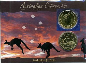 Австралия 1 доллар 2010 герб Австралии KM NEW алюминиевая бронза  UNC  5-6-2-01