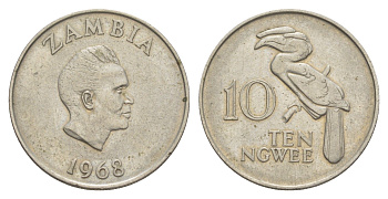Замбия 10 нгве 1968 Кеннет Каунда KM 12 медь цинк никель 4150-855