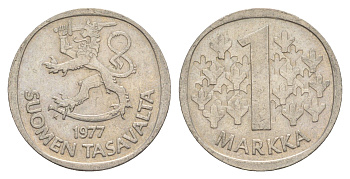 Финляндия 1 марка 1977 KM 49a медно-никель 4525-1143