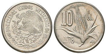 Мексика 10 сентаво 1978 Mo KM 434 медно-никель aUNC 4611-844