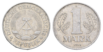 ГДР 1 марка 1978 KM 35.2 алюминий 4675-516
