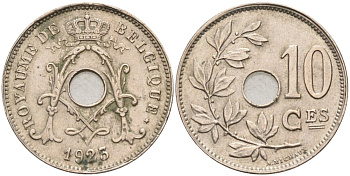 Бельгия 10 сантимов 1923 Belgique KM 85.1 медно-никель 190-727