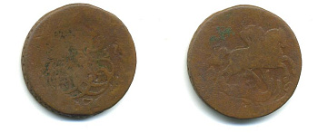 РОССИЯ 1 КОПЕЙКА 1757 медь 61-141