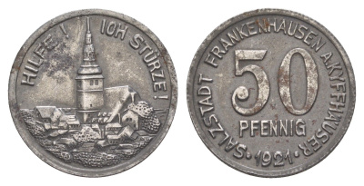 Франкенхаузен 50 пфеннигов 1921 Funck 133.7, Men22.2 9353.1 железо 4584-924