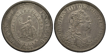 Англия 5 шиллингов 1804 торговый доллар Dav. 101, Seaby 3768 серебро aUNC 00-000-00