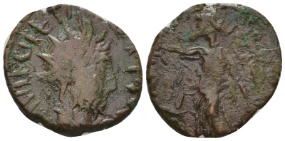 Римская Империя, императоры в Галлии антониниан 274 Тетрик, IMP C TETRICVS P F AVG, бюст императора / SALVS AVG, Салюта, персонификация Здоровья, локальная чеканка в Галлии RIC 126 биллон 1073-25-63