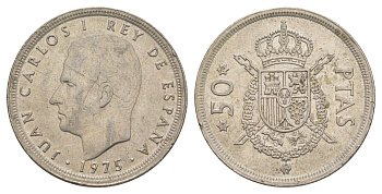 Испания 50 песет 1975 (78) M, Хуан Карлос I (1975-2014) KM 809 медно-никель 4645-816