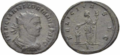 Римская Империя аврелианиан 276 Флориан FELICITAS AVG Сисция Good Very fine RIC 61 бронза 1073-17-53