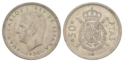 Испания 50 песет 1975 (78) M, Хуан Карлос I (1975-2014) KM 809 медно-никель 4645-816