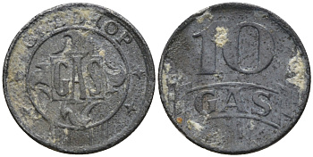 Нидерланды, Харлинген жетон на газ в 10 центов ND (1942) 4588-626