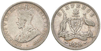 Австралия 6 пенсов 1926 Георг V (1910-1936) KM 25 серебро 4609-1118