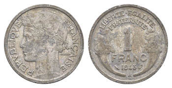 Франция 1 франк 1948 B KM 885a.2, Le Franc 221 алюминий 4631-525