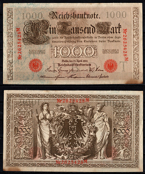 Германия 100 марок 1908 Pick 33 a бумага 444-17-1-2