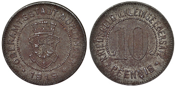 Германия, Нюртинген 10 пфеннигов 1918 Баден-Вюртемберг, нотгельд Funck 386.2 железо 4119-947