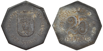 Германия, Буэр 25 пфеннигов ND Гельзенкирхен, Северный Рейн-Вестфалия, нотгельд цинк 4119-1227