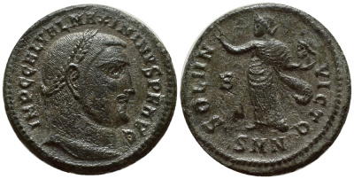 Римская Империя нуммий 312 Максимин Дайя SOLI INVICTO НИКОМЕДИЯ about Extremely fine RIC 73b бронза 270-121