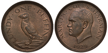 Остров Ланди 1 паффин 1929 Мартин Колес Харман KM Tn 2, Seaby 7850 бронза UNC 1525-833