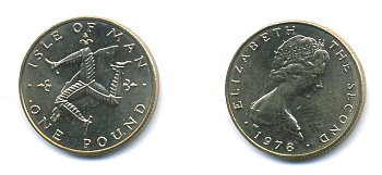 Остров Мэн 1 фунт 1978 PM, Елизавета II (1952-2022) KM 44 вирениум UNC 46-2519