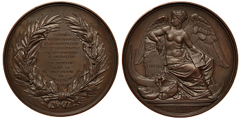 Бельгия медаль 1872 АНТРОПОЛОГИЧЕСКИЙ И АРХЕОЛОГИЧЕСКИЙ КОНГРЕСС В БРЮССЕЛЕ, 65 мм, 100 гр бронза UNC 1069-9-41