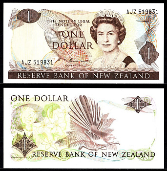 Новая Зеландия 1 доллар ND (1981-1992) Pick 169 b бумага UNC (пресс) 2119-40-3-1