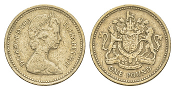 Великобритания 1 фунт 1983 Елизавета II (1952-2022) KM 933, Spink 4221 никель латунь 4638-741