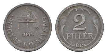 Венгрия 2 филлера 1944 BP KM 519 цинк 4658-364