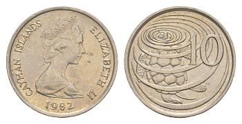 Каймановы острова 10 центов 1982 KM 3 медно-никель UNC 4636-541