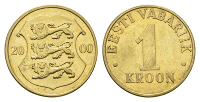 Эстония 1 крона 2000 KM 35 латунь 4688-713