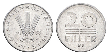 Венгрия 20 филлеров 1988 BP KM 573 алюминий 4664-1245