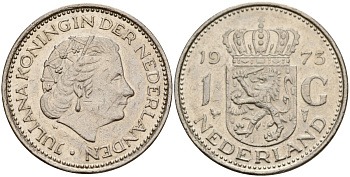 Нидерланды 1 гульден 1973 Юлиана (1948-1980) KM 184a никель 4167-831