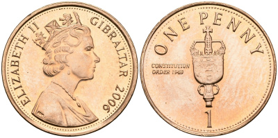 Гибралтар 1 ПЕННИ 2006 KM NEW сталь плакированная медью 540-239